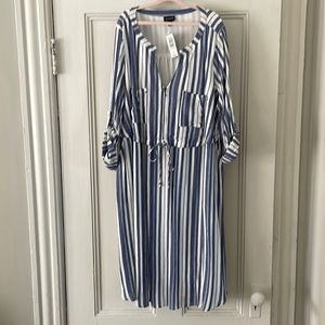 Torrid | Blue and White Stripe Shirt Dress